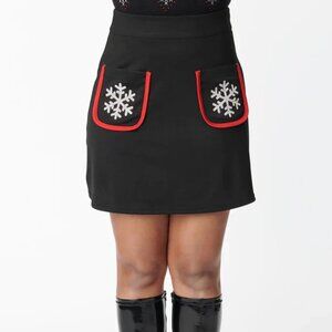 NWT Unique Vintage Snowflake Mini Skirt